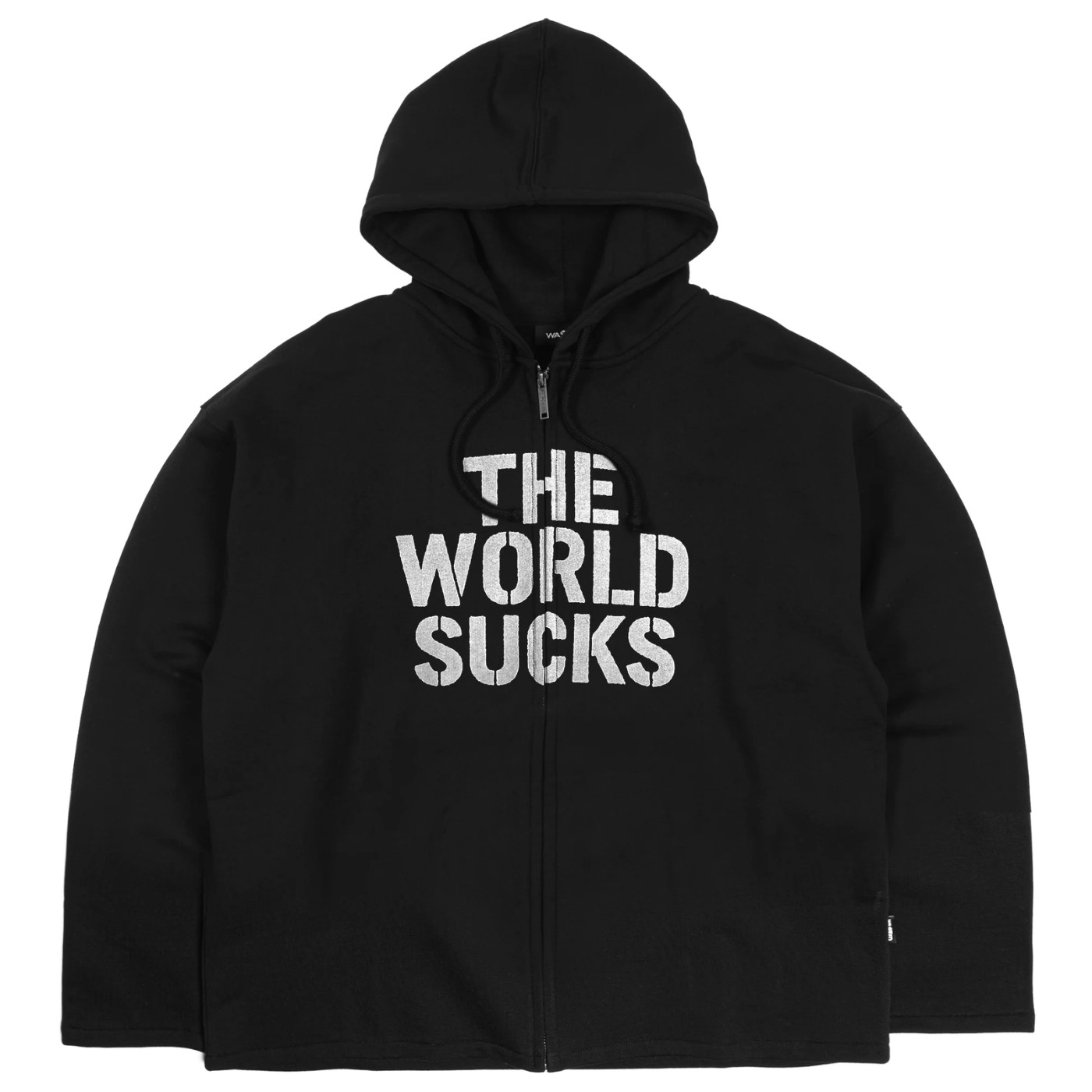 Wasted Paris World Sucks Straight Zip Hoodie Black WASTED-WORLD-SUCKS-BLK Sudaderas Wasted Paris