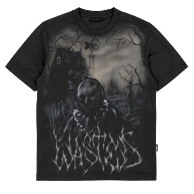 Wasted Paris Chainsaw Boxy T-shirt Faded Black WASTED-CHAINSAW-BOXY-FBK Magliette Wasted Paris