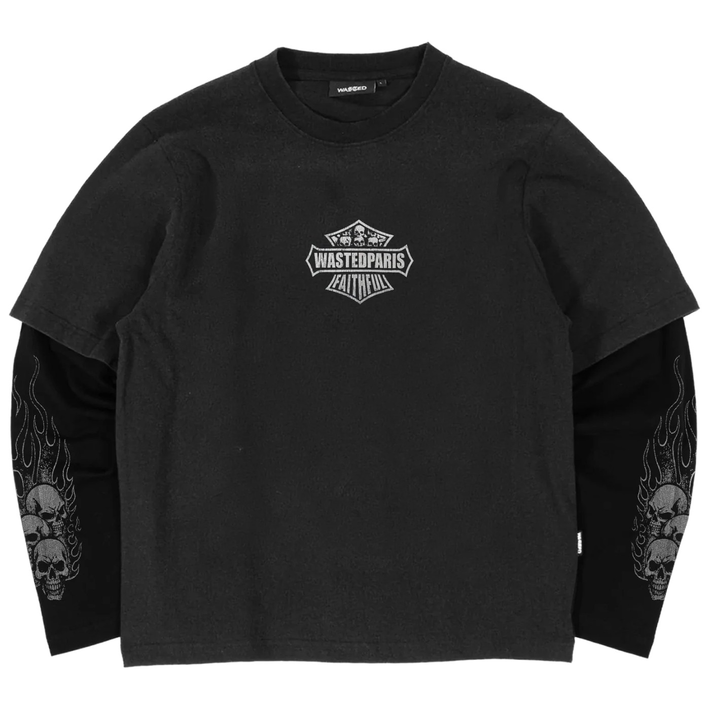 Camiseta Manga Larga Wasted Paris Road T-age Faded Black WASTED-ROAD-T-AGE-FBK Camisetas Wasted Paris