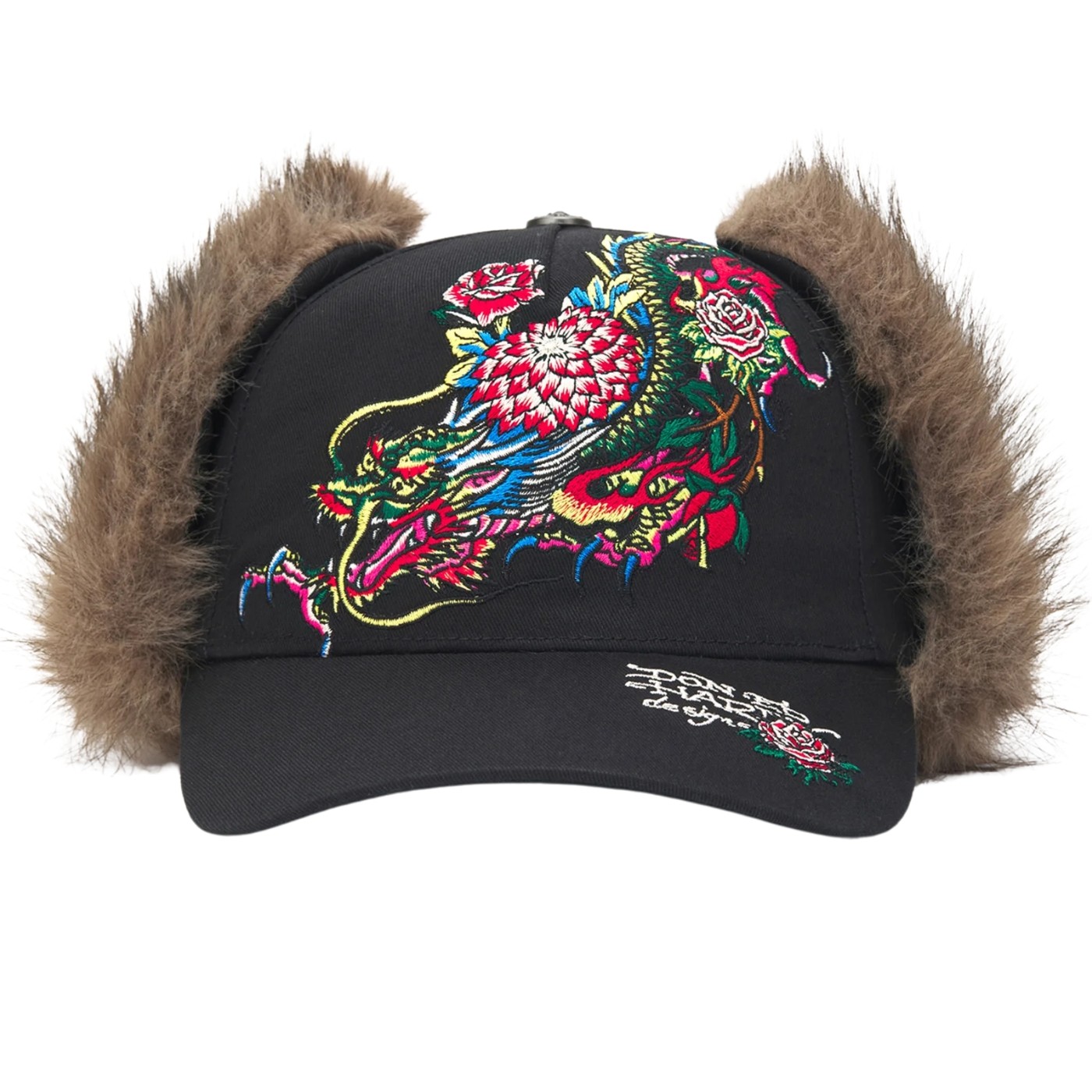 Gorra Ed Hardy Crawling Dragon Trapper 5 Panel Trucker Cap Black ED6122 Gorras Ed Hardy