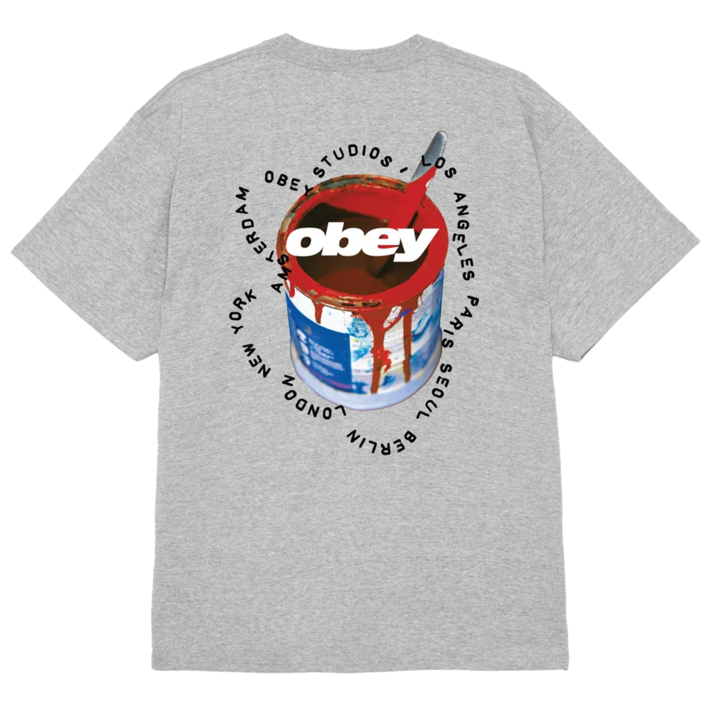 Camiseta Obey Real Spill Heather Grey 165264439-HEA Magliette Obey 