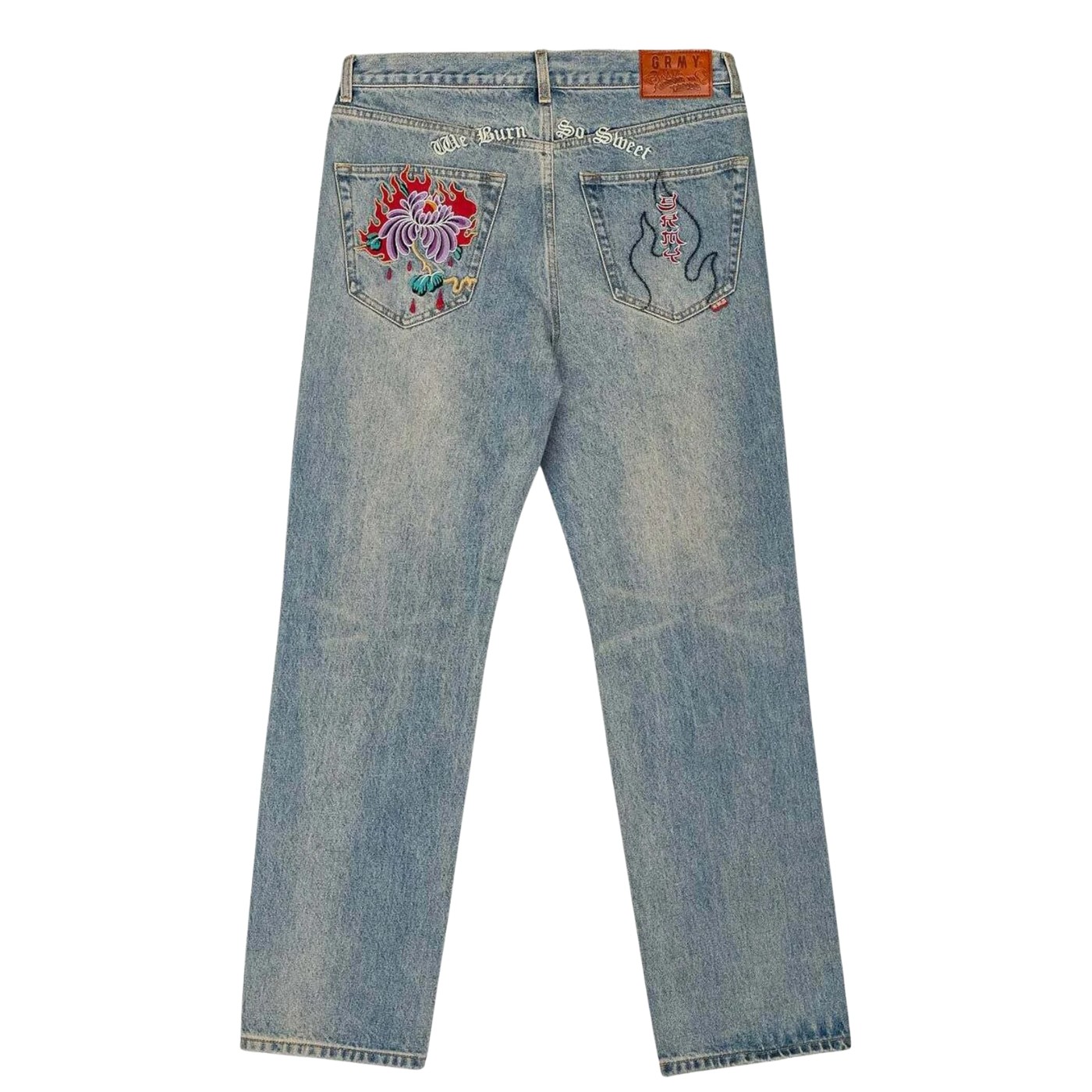 Pantalón vaquero Grimey Hans Island Regular Denim Pants Washed Dirty Blue GJLP318-WDBLU Vaquero Jeans Grimey