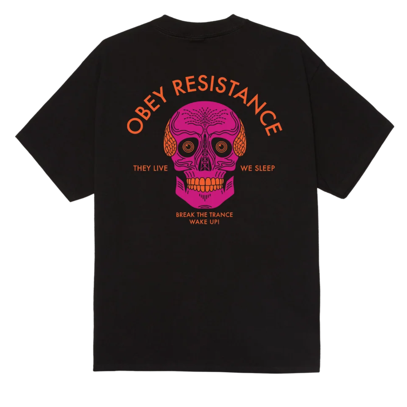 Camiseta Obey Resistance Skull Black 165264484-BLK Camisetas Obey 
