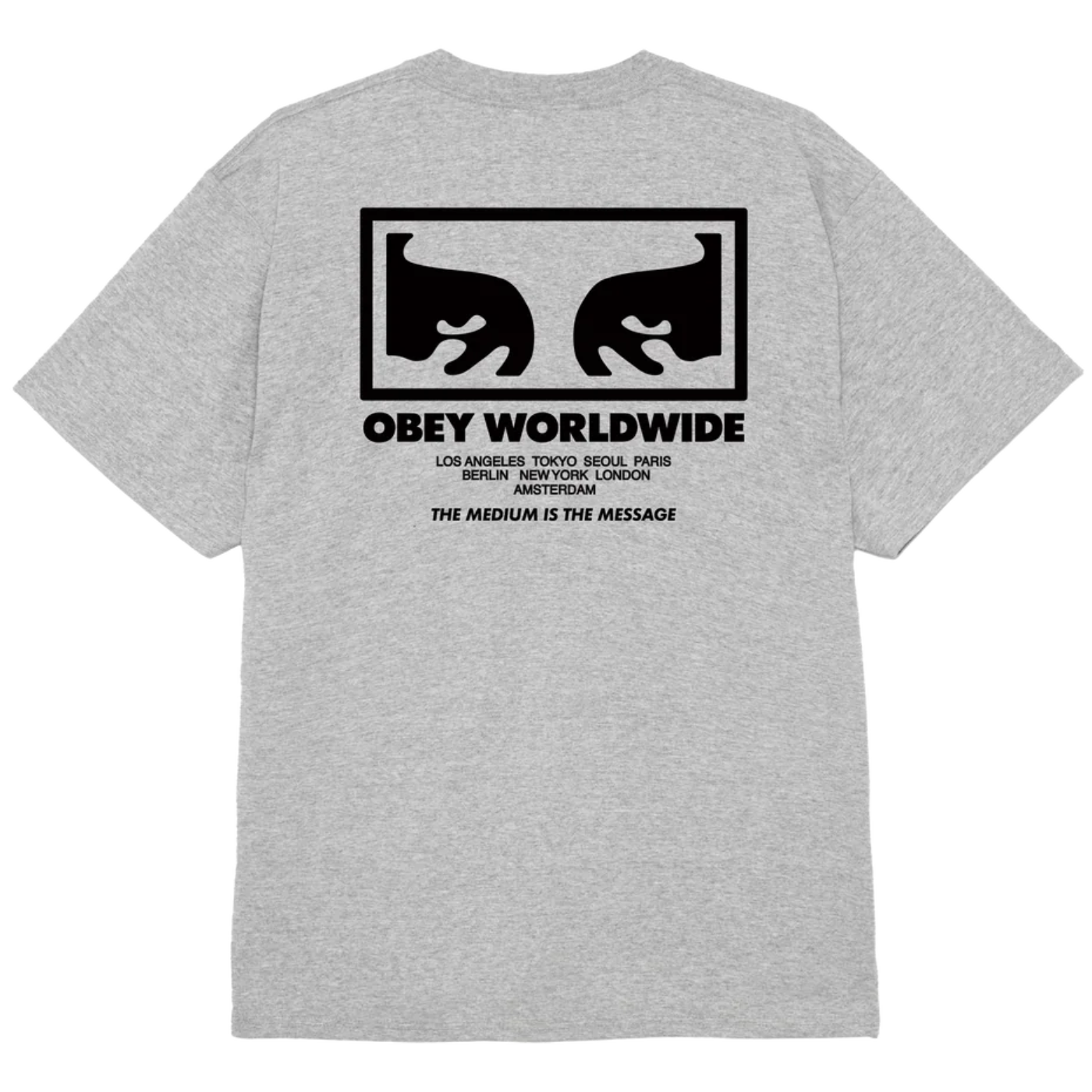 Camiseta Obey The Medium Is The Message Heather Grey 165264333-HEA Tshirts Obey 