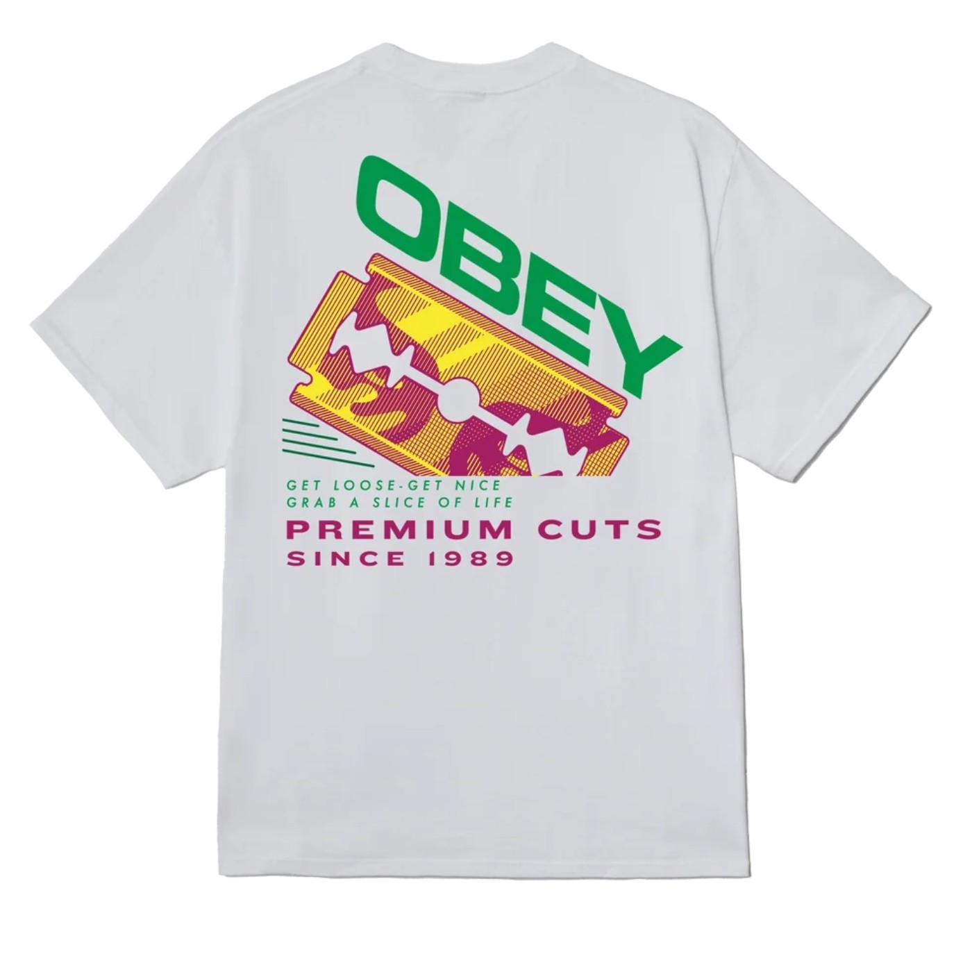 Camiseta Obey Razor White 165264482-WHT Camisetas Obey 