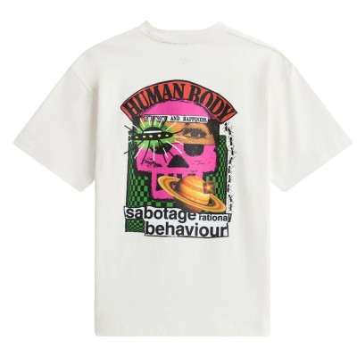 Camiseta mujer Vans Checkerboard Behaviour Ss Tee Egret VN000U5SC9F1 Camisetas Vans