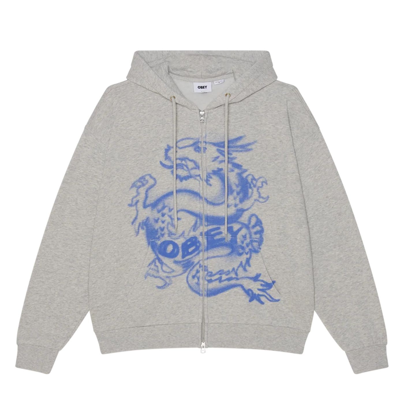 Sudadera con capucha y cremallera Obey Draco Zip Hood Dusty Ash Grey 111640029-DAG Sudaderas Obey 