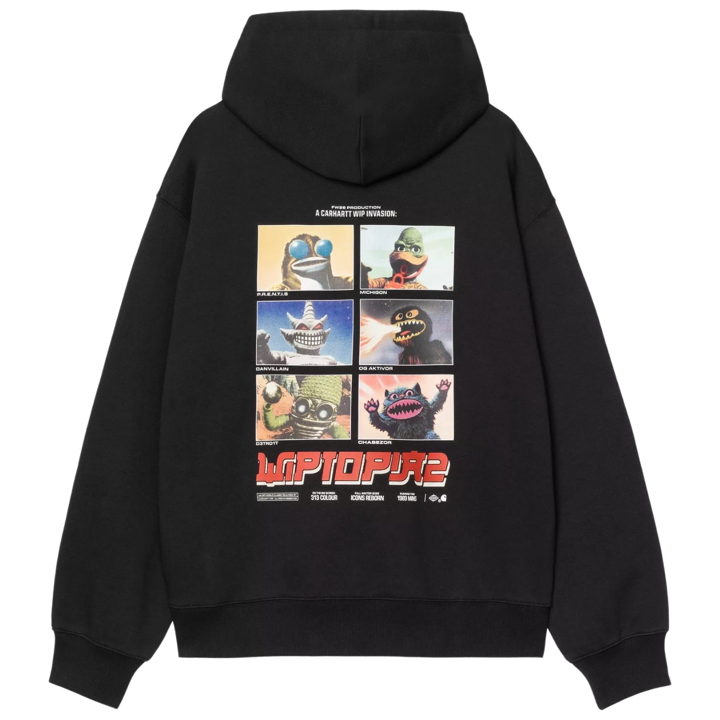 Sudadera con capucha Carhartt WIP Hooded Wiptopia II Sweat Black I037224_89_XX Sudaderas Carhartt WIP