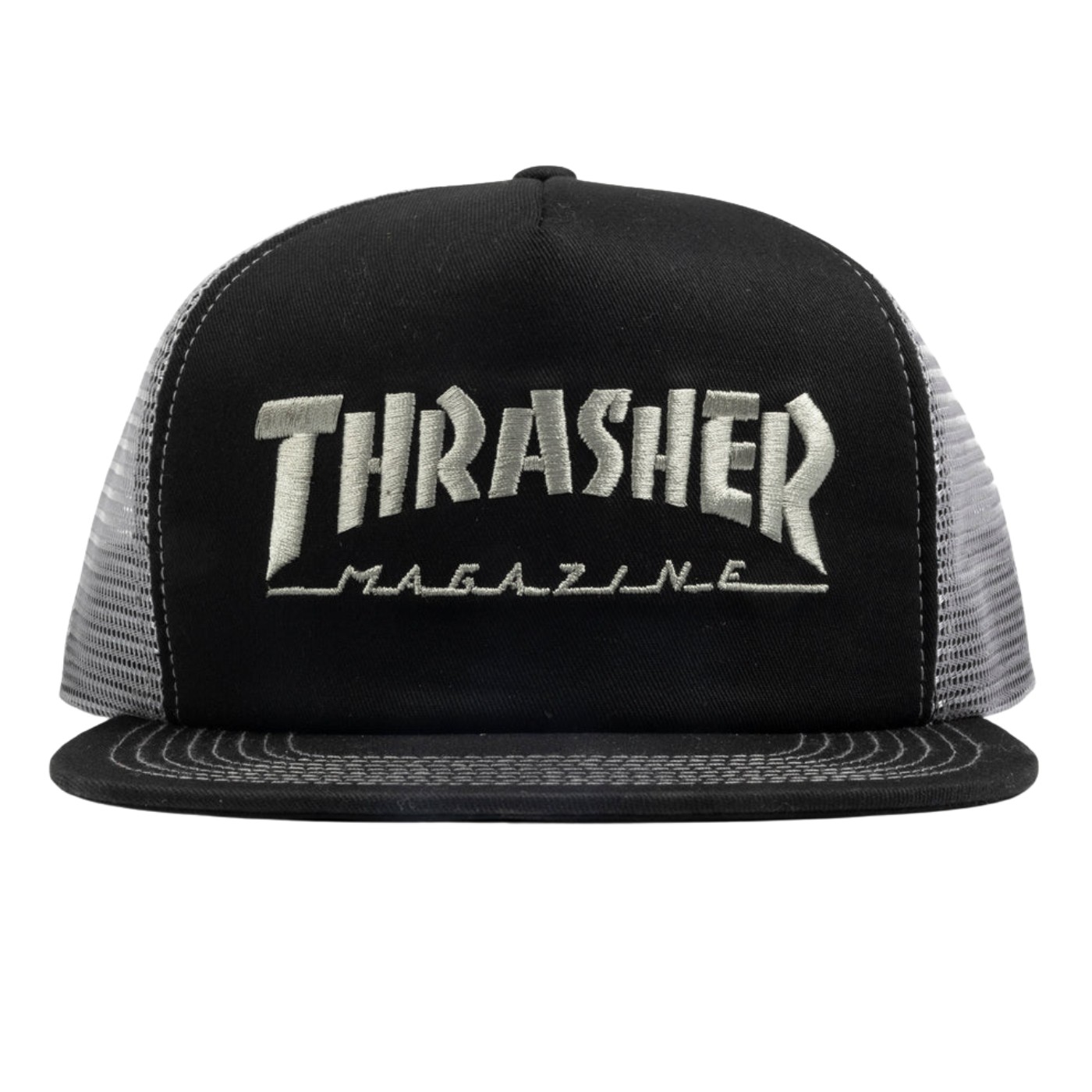 Gorra Thrasher Logo Mesh Cap Embroidered Black Grey CATHRLOGME Gorras Thrasher