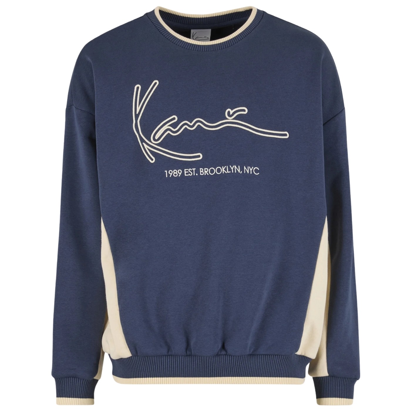 Sudadera cuello redondo Karl Kani Signature Brk Insert Oversized Crew Blue KM263-036-1 Sudaderas Karl Kani