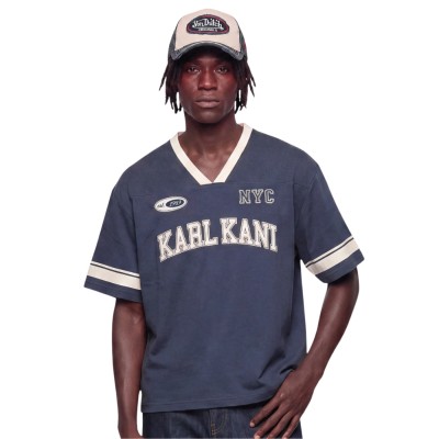 Camiseta Karl Kani College V-Neck Boxy T-Shirt Blue KM263-030-1 Camisetas Karl Kani