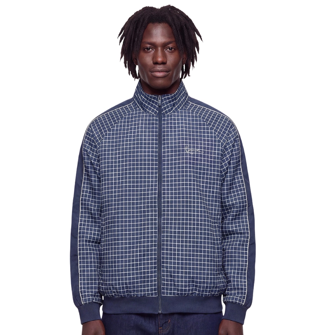 Chaqueta Karl Kani Signature Check Side stripe Track Jacket Blue KM263-019-1 Chaquetas Karl Kani