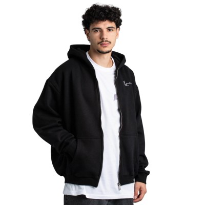 Sudadera Karl Kani Chest Signature Essential Zip Hoodie Gris Dark Grey Black KM-ZH011-001-01-6022897 Sudaderas Karl Kani