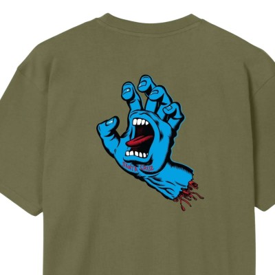Camiseta Santa Cruz Screaming Hand Chest T-Shirt Deep Olive SCA-TEE-14064 Camisetas Santa Cruz