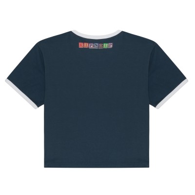 Camiseta RIPNDIP Fuku Cropped Baby Ringer Tee Navy - White RNDFALL26159 Camisetas RipNDip