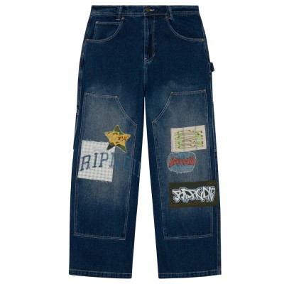Pantalón RIPNDIP Skyline Wide Fit Carpenter Pant Light Wash Denim RNDFALL26111 Vaquero Jeans RipNDip