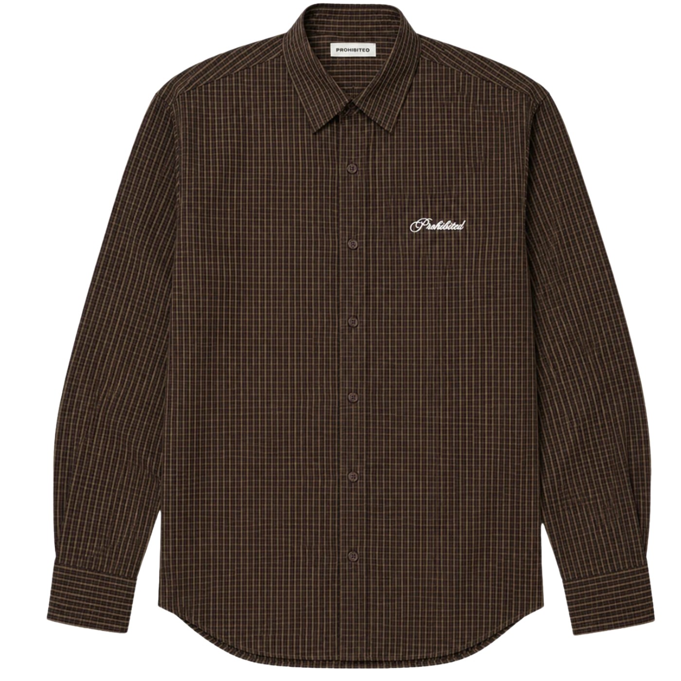 Camisa Prohibited Revoke Dress Shirt Brown 104 0174-568 Camisas PROHIBITED