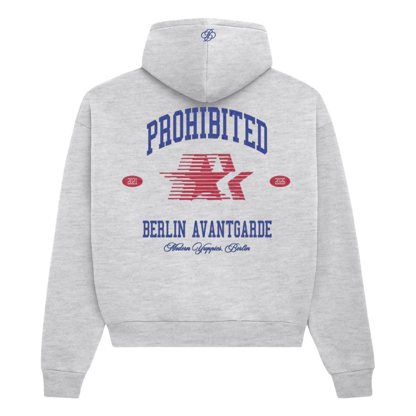Sudadera con capucha Prohibited Berlin Avantgarde Hoodie Grey Melange 109 0152-8 Sudaderas PROHIBITED