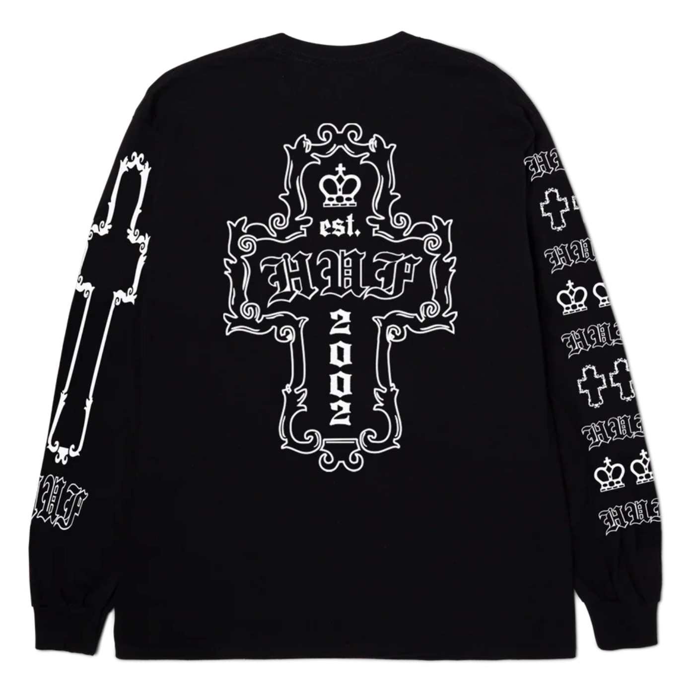 Camiseta HUF Hard Luxe Ls Tee Black TS02795-BLACK T-Shirts HUF