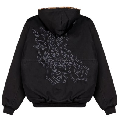 Chaqueta reversible con capucha Grimey The Props Reversible Leopard Hooded Jacket Black GRHTJ216-BLK Chaquetas Grimey