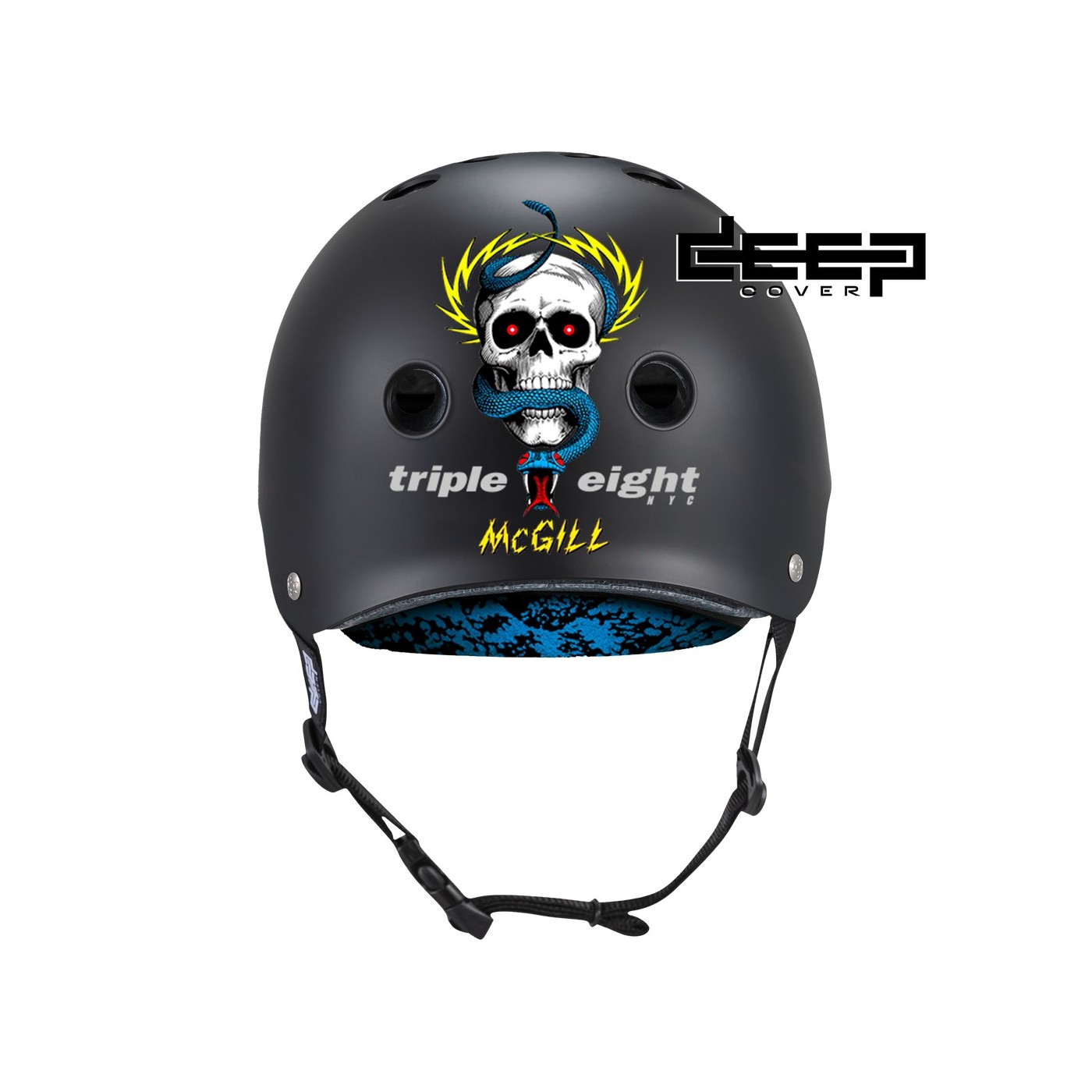 Casco Tripe Eight Triple8 Deep Cover Helmet Mike McGill TRIPLE8-HELMET-DEEPCOVER-BLK Protecciones Triple 8 Eight