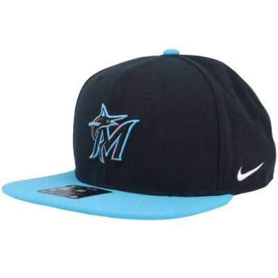 Gorra Nike MLB Miami Marlins Dri-Fit Pro Structured Square Bill Cap Black 00A-Light Current Blue NB09-19M1-MQM-8KY Gorras NIKE