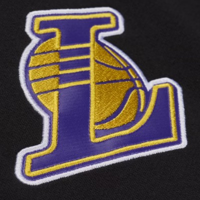 Sudadera con capucha Mitchell & Ness NBA Los Angeles Lakers Triple Check Fleece Hoodie Black TH18013-LALBLCK Sudaderas Mitchell & Ness