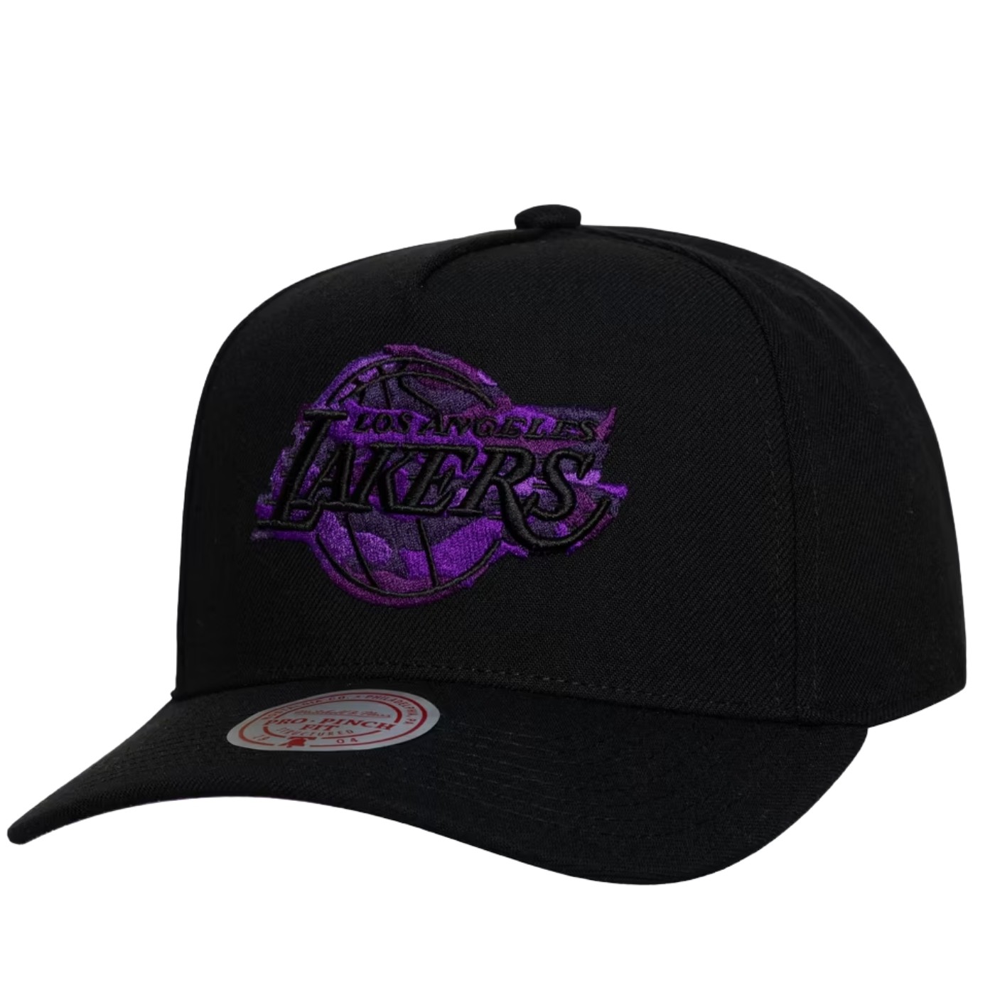 Gorra Mitchell & Ness NBA Los Angeles Lakers 404 Club Camo Pro Snapback Black HP18984-LALBLCK Gorras Mitchell & Ness