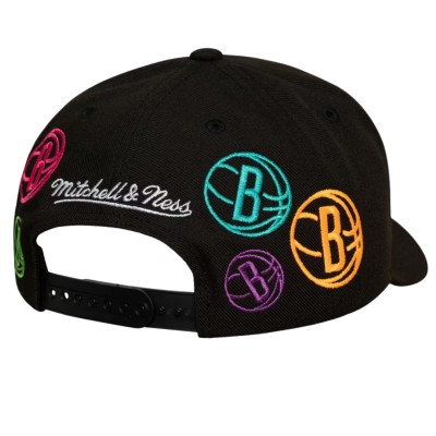 Gorra Mitchell & Ness NBA Brooklyn Nets 404 Club Neon Pro Snapback Black HP18980-BNEBLCK Gorras Mitchell & Ness