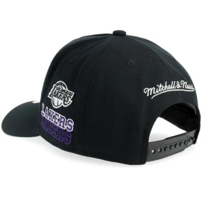Gorra Mitchell & Ness NBA Los Angeles Lakers Triple Check Pro Snapback Black HP18996-LALBLCK Gorras Mitchell & Ness