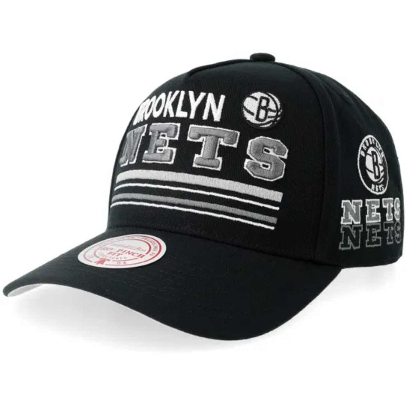 Gorra Mitchell & Ness NBA Brooklyn Nets Triple Check Pro Snapback Black HP18996-BNEBLCK Gorras Mitchell & Ness