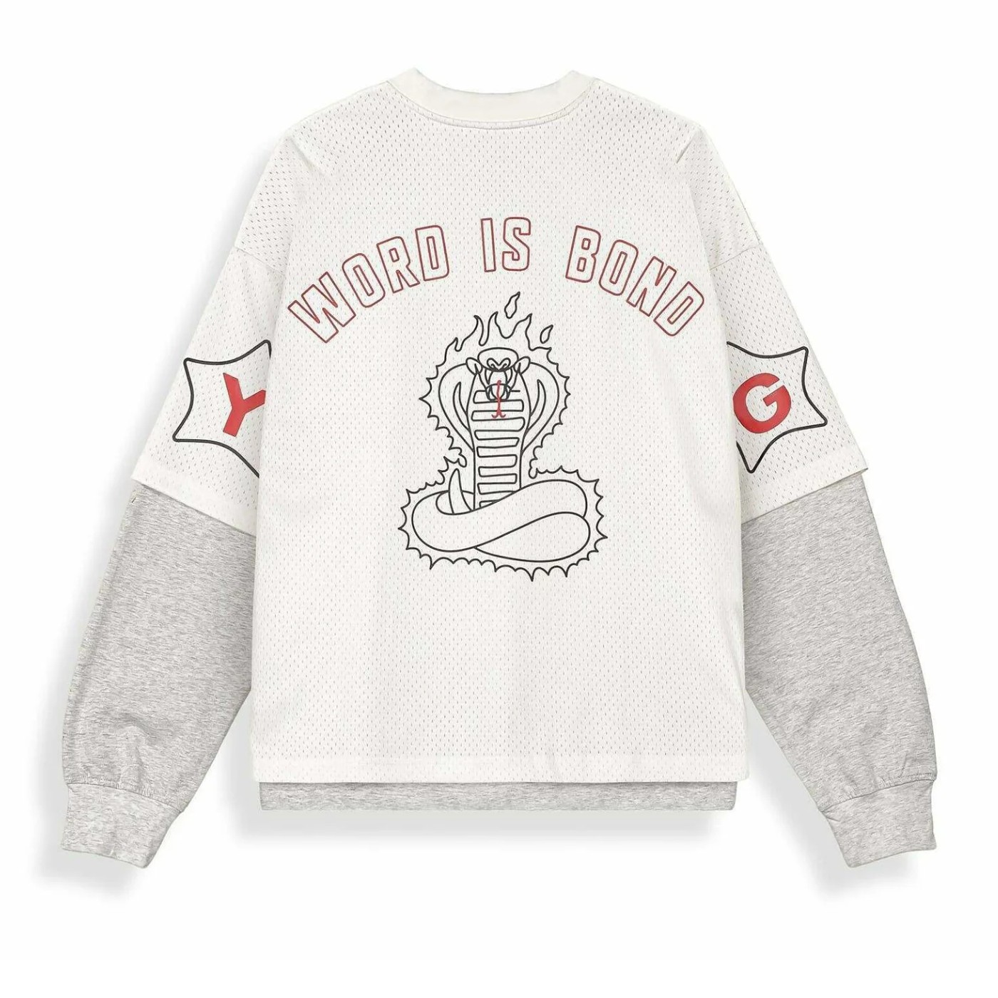 Camiseta de malla manga larga Grimey Sho Nuff Long Mesh Long Sleeve Tee Off White GMLS826-OWHT T-shirts Grimey