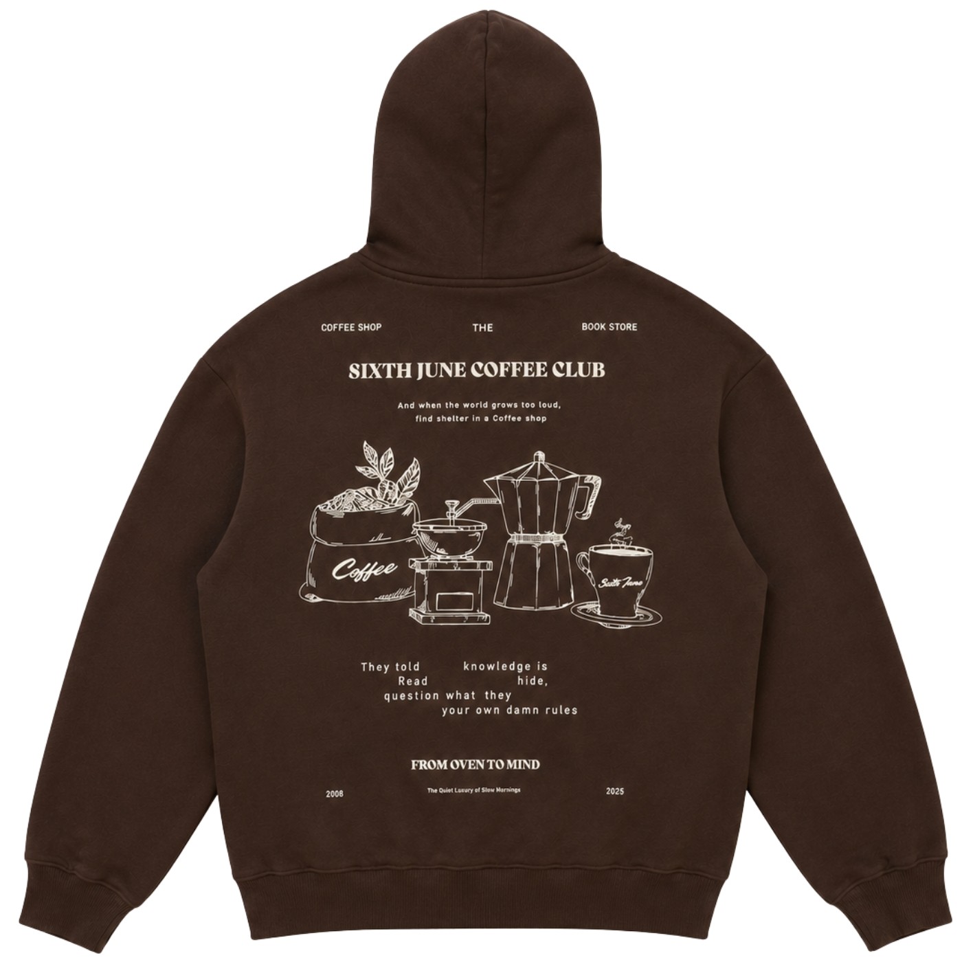 Sudadera con capucha Sixth June Coffee Cropped Hoodie Brown 13043-PACK10-BROW Sudaderas Sixth June